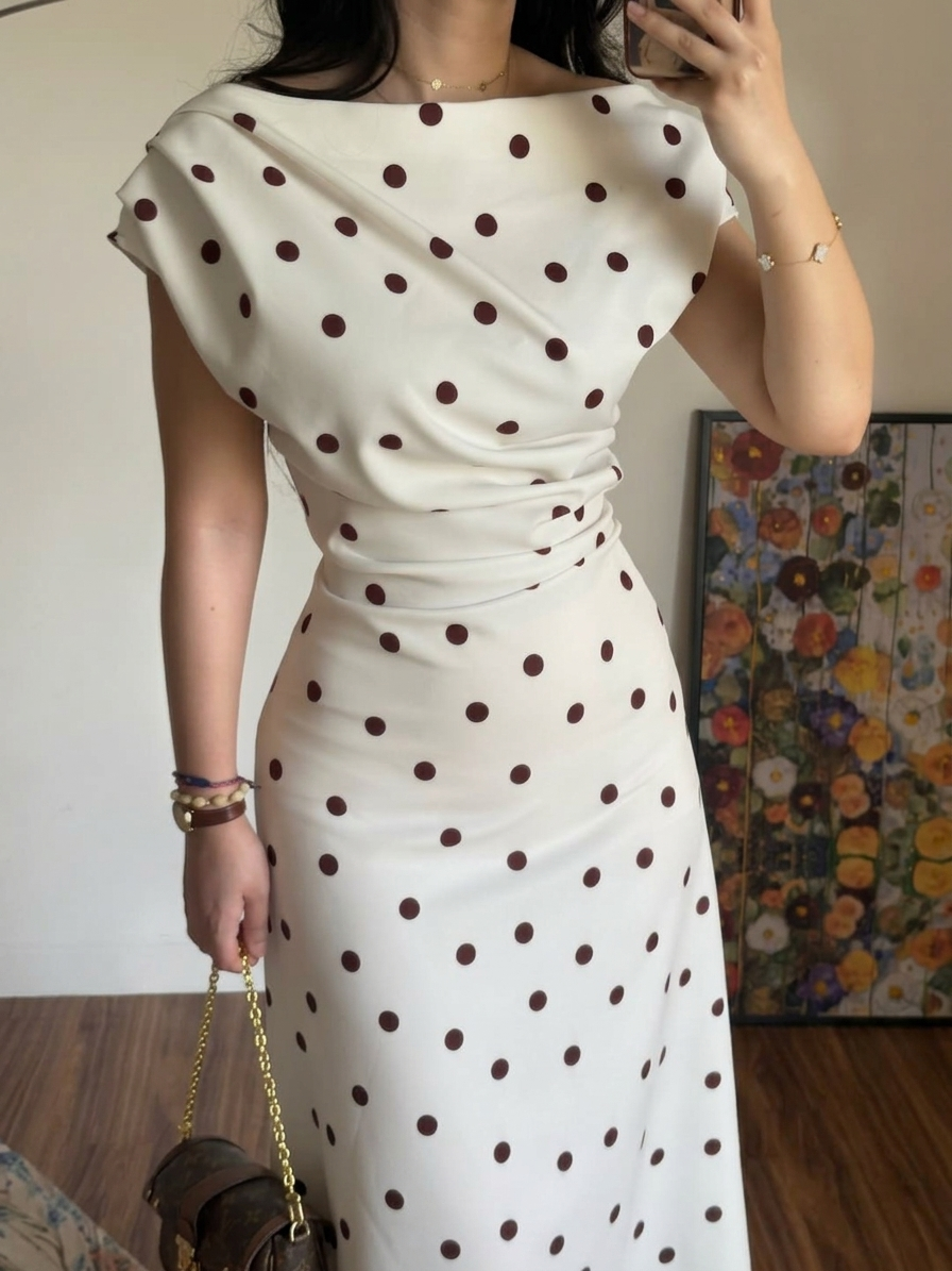 Robe Mouna point marron