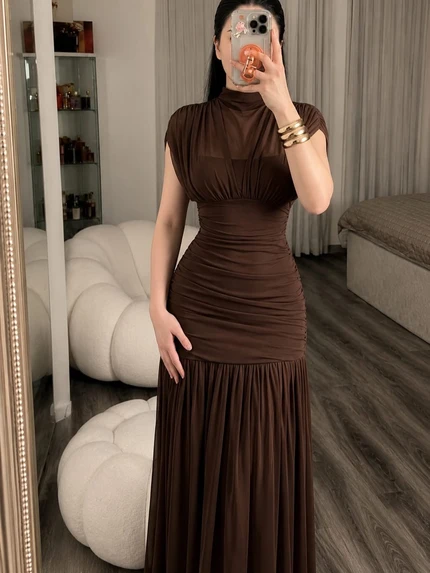 brown dress